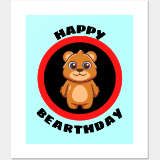 Happy Bearthday - Cute Bear Birthday Pun Posters and Art